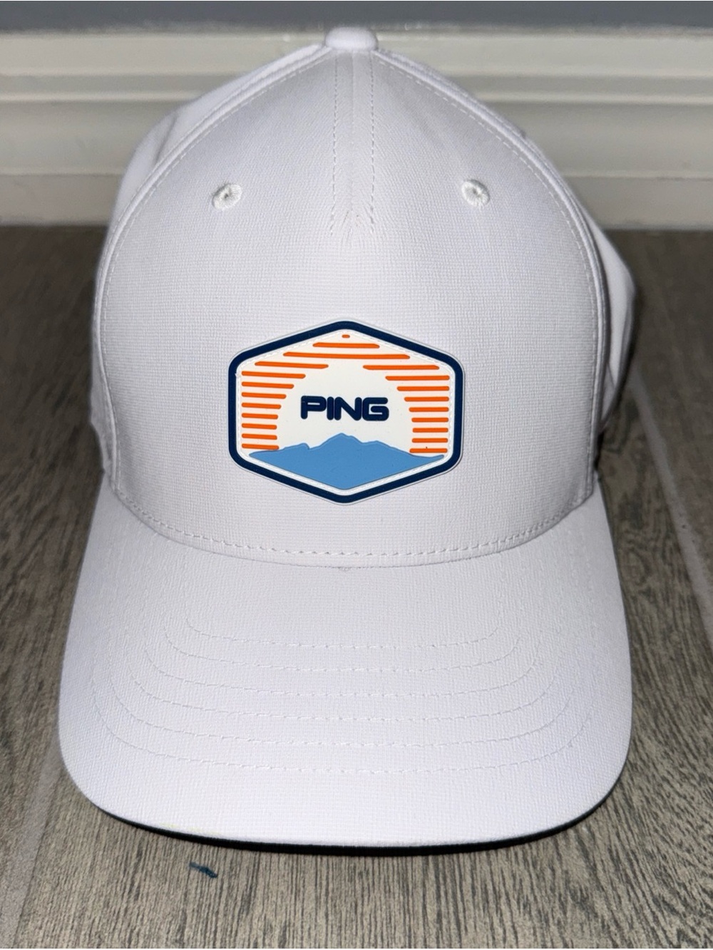 PING Sunset  Golf Hat Cap White Flexfit Tech 110
